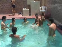 Latin Pool Bareback Scene